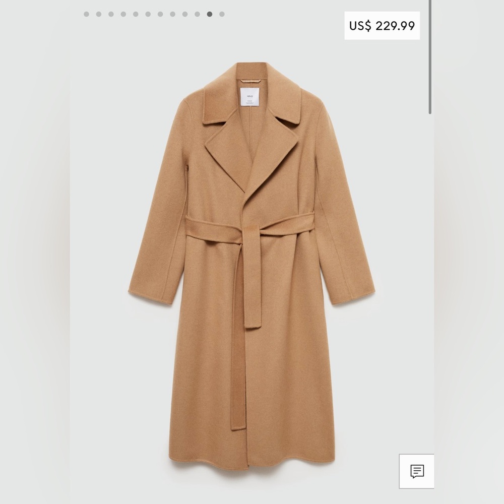 MANGO Classic Camel, Wool Belt Coat, Size Small 🧥 - Picture 6 of 13